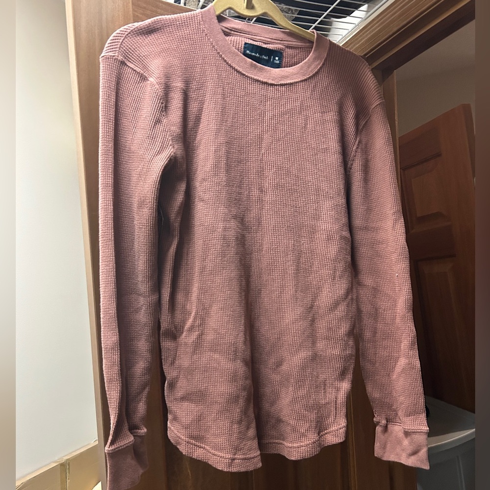 Abercrombie & Fitch Taupe Waffle Knit Top